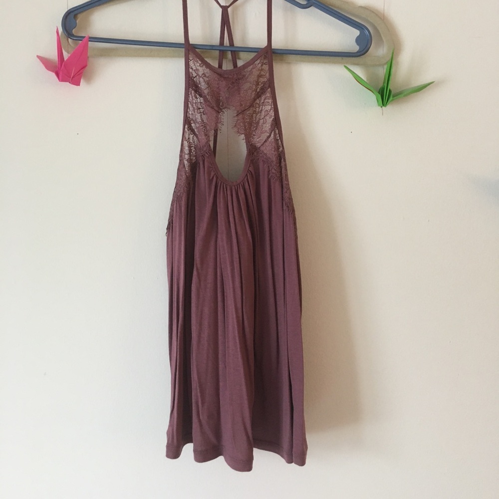 Lace keyhole neck tank